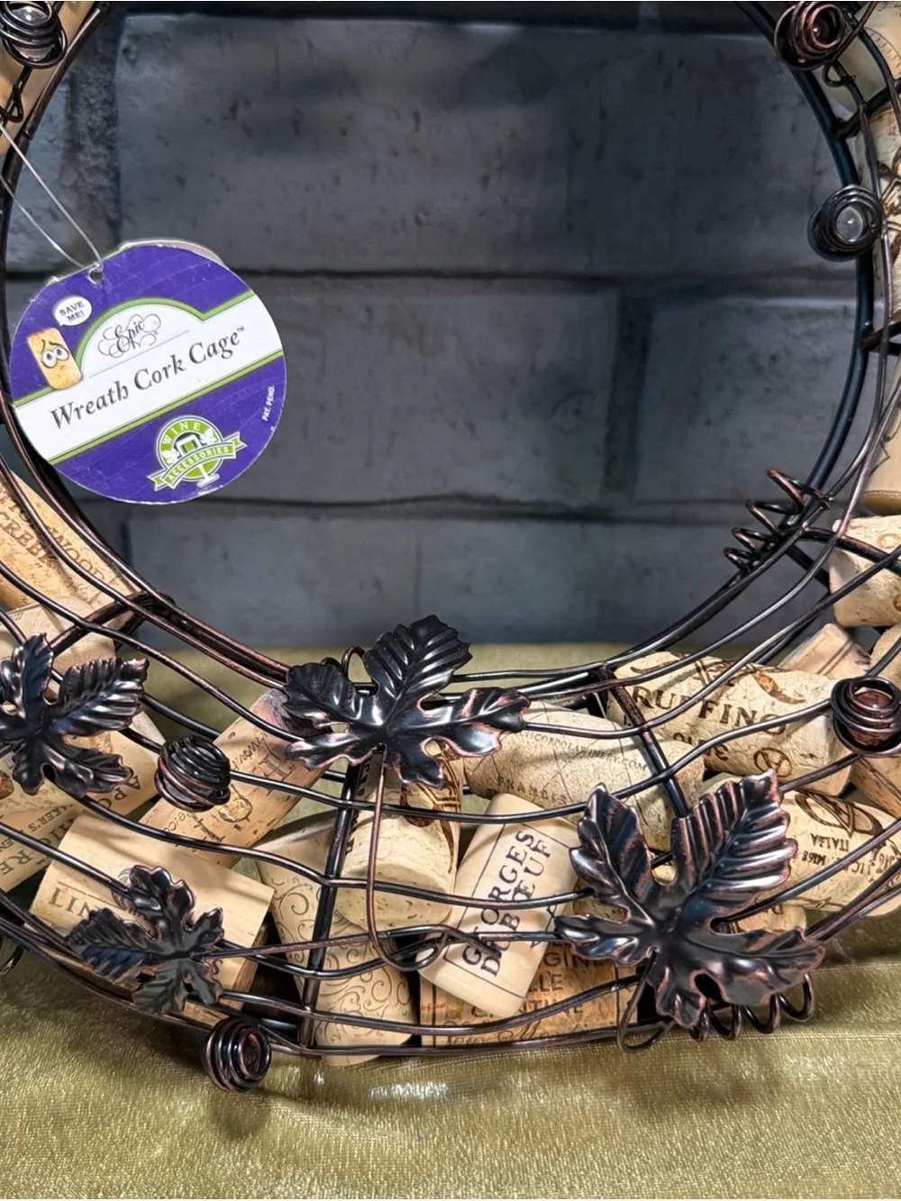Wine Cork Decorative Wreath in Bronze